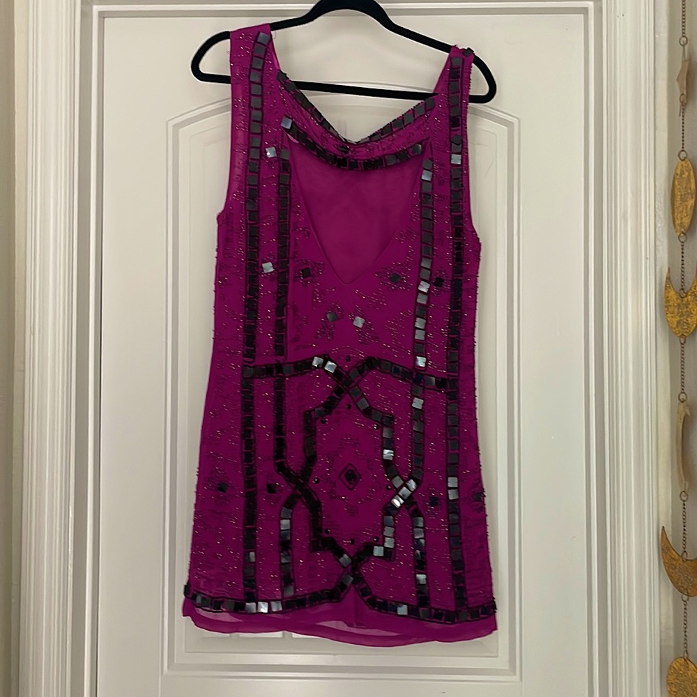 NEW Free People Magenta Beaded Cocktail Dress